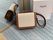 Ceiline Medium Triomphe Bag In Brown/White Size 22x16x6cm - 5