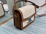 Ceiline Medium Triomphe Bag In Brown/White Size 22x16x6cm - 3