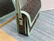 Ceiline Medium Triomphe Bag In Textile With Triomphe Embroidery And Calfskin Blue Size 22.5x16.5x7.5cm - 4