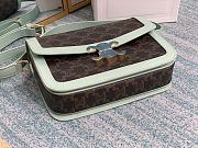 Ceiline Medium Triomphe Bag In Textile With Triomphe Embroidery And Calfskin Blue Size 22.5x16.5x7.5cm - 2