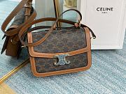 Ceiline Teen Triomphe Bag In Triomphe Canvas And Calfskintan Size 22.5x16.5x7.5cm - 1