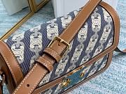 Ceiline Medium Triomphe Bag In Chaine Triomphe Jacquard And Natural Calfskin Size 22.5x16.5x7.5cm - 2