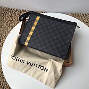 Louis Vuitton Pochette Monogram Black Grid Yellow N60107 Size 27×21×3cm - 6