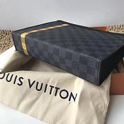 Louis Vuitton Pochette Monogram Black Grid Yellow N60107 Size 27×21×3cm - 4