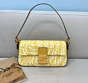 Fendi Baguette 1997 Yellow Glazed Canvas Shoulder Bag 8BR792 Size: 27x4x13cm - 1