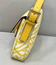 Fendi Baguette 1997 Yellow Glazed Canvas Shoulder Bag 8BR792 Size: 27x4x13cm - 2