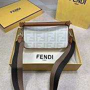 Fendi Baguette 1997 White Canvas FF Bag 8BR60 Size: 27x4x13cm - 4