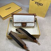 Fendi Baguette 1997 White Canvas FF Bag 8BR60 Size: 27x4x13cm - 5