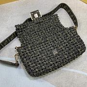 Fendi Baguette Jacquard Fabric Interlace Bag 8BR60 Size 26x15x6cm - 4