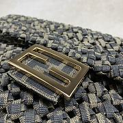 Fendi Baguette Jacquard Fabric Interlace Bag 8BR60 Size 26x15x6cm - 6