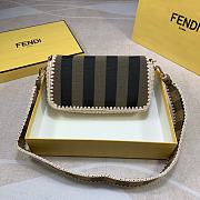 Fendi Baguette Brown Fabric Bag 8BR60 Size 26x15x6cm - 6