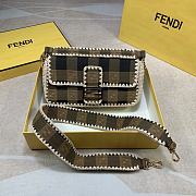 Fendi Baguette Brown Fabric Bag 8BR60 Size 26x15x6cm - 4
