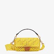Fendi Baguette Yellow Canvas Embroidery 8BR60 Size 26x15cm - 1