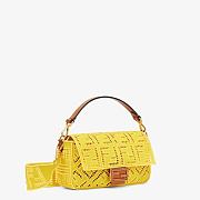 Fendi Baguette Yellow Canvas Embroidery 8BR60 Size 26x15cm - 2