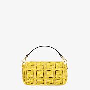 Fendi Baguette Yellow Canvas Embroidery 8BR60 Size 26x15cm - 3