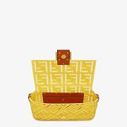 Fendi Baguette Yellow Canvas Embroidery 8BR60 Size 26x15cm - 4