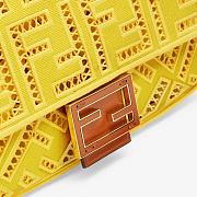 Fendi Baguette Yellow Canvas Embroidery 8BR60 Size 26x15cm - 5