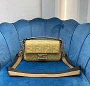 Fendi Baguette Natural Straw Bag In Yellow 8BR600 Size 26x15x6cm - 2