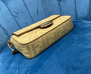 Fendi Baguette Natural Straw Bag In Yellow 8BR600 Size 26x15x6cm - 3