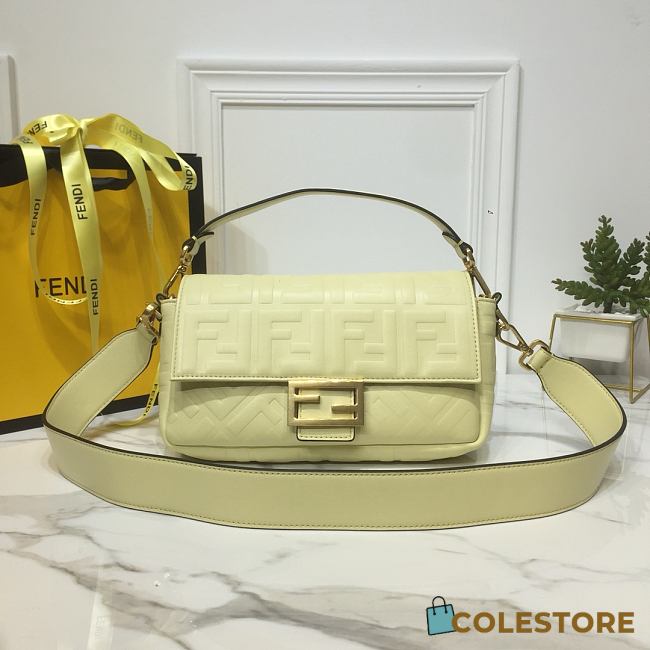 Fendi BaguetteYellow Light Leather Bag 8BS600 Size: 26x15x6cm - 1
