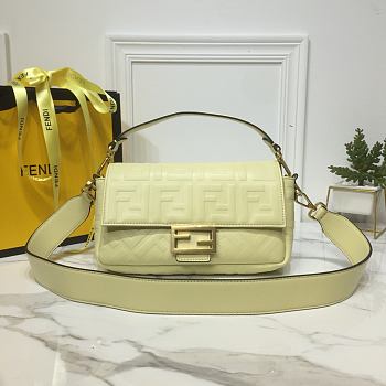 Fendi BaguetteYellow Light Leather Bag 8BS600 Size: 26x15x6cm