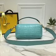 Fendi Baguette Blue Leather 8BS600 Size 26x15x6cm - 5