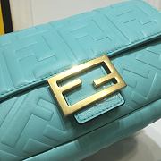 Fendi Baguette Blue Leather 8BS600 Size 26x15x6cm - 6
