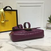 Fendi Baguette Wine Leather Bag 8BS600 Size 26x15x6cm - 2