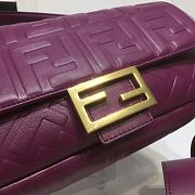 Fendi Baguette Wine Leather Bag 8BS600 Size 26x15x6cm - 5