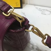 Fendi Baguette Wine Leather Bag 8BS600 Size 26x15x6cm - 6