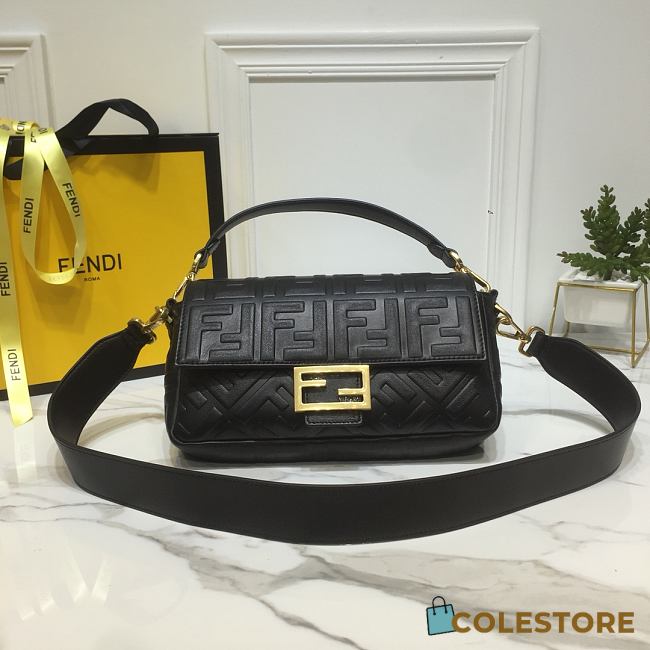 Fendi Baguette Black Leather Bag Size 26x15x6cm - 1