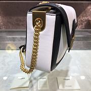 Fendi Baguette Chain Black And White Nappa Leather Bag 8BR78 Size 19×5×10   - 4