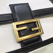 Fendi Baguette Chain Black And White Nappa Leather Bag 8BR78 Size 19×5×10   - 6
