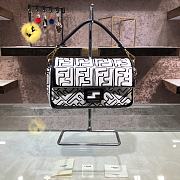 Fendi White Nappa Leather FF Print Bag 8BR600 Size 27x15x6cm - 1