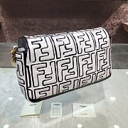 Fendi White Nappa Leather FF Print Bag 8BR600 Size 27x15x6cm - 6