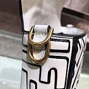 Fendi White Nappa Leather FF Print Bag 8BR600 Size 27x15x6cm - 5