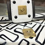 Fendi White Nappa Leather FF Print Bag 8BR600 Size 27x15x6cm - 4