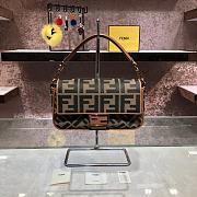 Fendi Baguette Green Canvas BR600 Size 26x15x6cm - 1