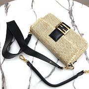 Fendi Baguette Large Natural Straw Bag 8BR77 Size 26x15x6cm - 2