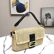 Fendi Baguette Large Natural Straw Bag 8BR77 Size 26x15x6cm - 3