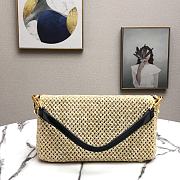 Fendi Baguette Large Natural Straw Bag 8BR77 Size 26x15x6cm - 5