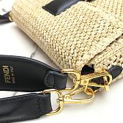 Fendi Baguette Large Natural Straw Bag 8BR77 Size 26x15x6cm - 6