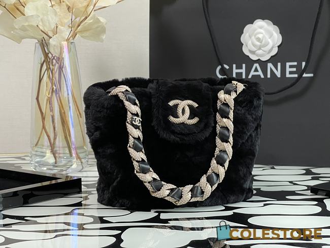 Chanel Shearlng Lambskin Bucket Bag AS2241 Size 14cm - 1