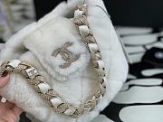 Chanel Shearling Lambskin Bucket Bag In White AS2257 Size 16x18x12cm - 2