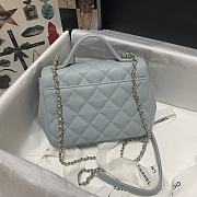 Chanel Mini Flap Bag Gold-Tone Blue Metal 19x7x14cm - 5