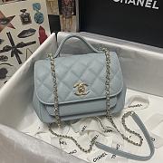 Chanel Mini Flap Bag Gold-Tone Blue Metal 19x7x14cm - 3