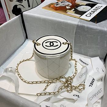Chanel Lambskin Small Vanity Bag with Chain In White AP2193