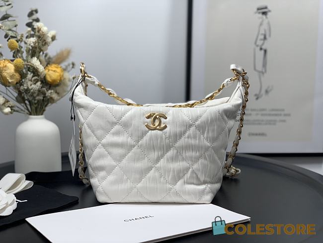 Chanel Gabrielle Small Hobo Metallic Crumpled Lambskin Bag A91810 - 1