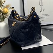 Chanel Gabrielle Small Hobo Metallic Crumpled Lambskin Bag In Black A91810 - 3