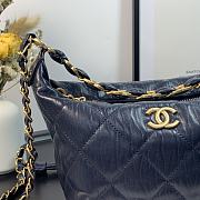 Chanel Gabrielle Small Hobo Metallic Crumpled Lambskin Bag In Black A91810 - 4